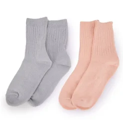 LES PETITES...PARIS Chaussettes lot x2 clotilde Femme ROSE CLAIR New