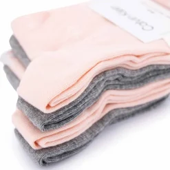 CALVIN KLEIN Chaussettes mi-haute liseré blanc logo imprimé lot x4 /gris Femme ROSE Outlet