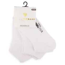 BILL TORNADE Chaussettes socquettes x3 uni Homme BLANC Outlet