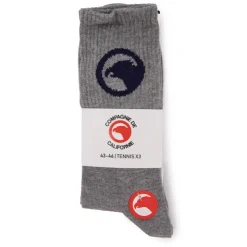 COMPAGNIE DE CALIFORNIE Chaussettes Tennis label lot x3 Homme GRIS Best