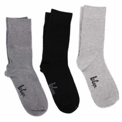 LEE COOPER Chaussettes unies lot x3 coton stretch Femme GRIS Clearance