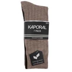 KAPORAL Chaussettes ville en maille cotelé lot de 7 paires Homme MULTICOLORE Clearance