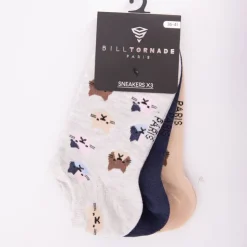 BILL TORNADE Chaussettes x3 36/42 fantaisie 11088 Femme MULTICOLORE