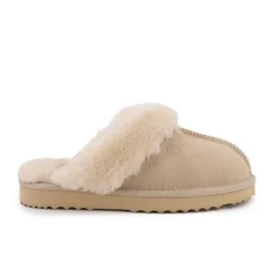 KELARA Chausson fourré fausse fourrure semelle épaisse Femme BEIGE Clearance