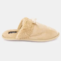 LES PETITES...PARIS Chaussons fausse fourrure noeud Carmeline Femme BEIGE Sale