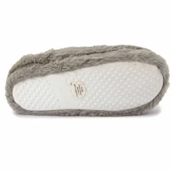 ETINCELLE Chaussons fausse fourrure pompon antidérapant Claire Femme GRIS
