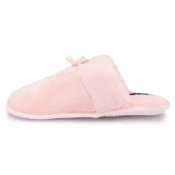 LES PETITES...PARIS Chaussons fausse fourrure noeud Carmeline Femme ROSE CLAIR Outlet