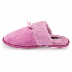 LES PETITES...PARIS Chaussons fausse fourrure noeud Carmeline Femme VIOLET Sale