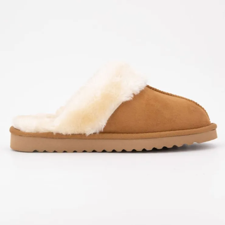 LOVETT Chaussons fourrés Femme MARRON CLAIR Hot