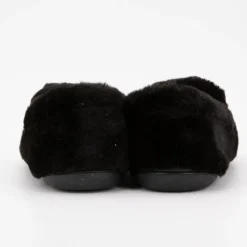 BONADONA Chaussons moutonnés couleur unie à enfiler Femme NOIR