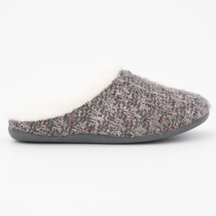 BONADONA Chaussons sabina moutonné avec tweed Femme GRIS Hot