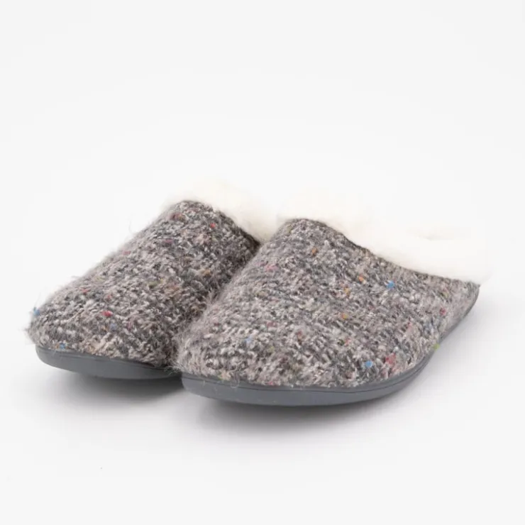 BONADONA Chaussons sabina moutonné avec tweed Femme GRIS Hot