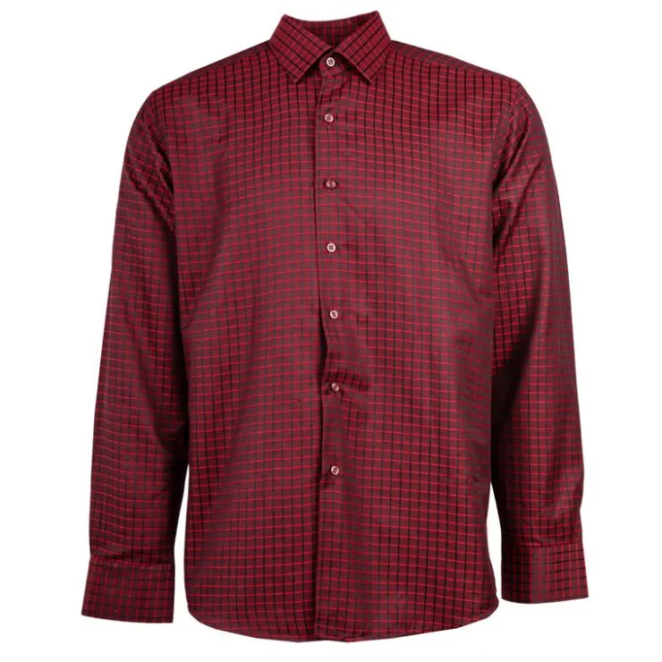 BILL TORNADE Chemise à carreaux col 34 regular fit Homme ROUGE Outlet