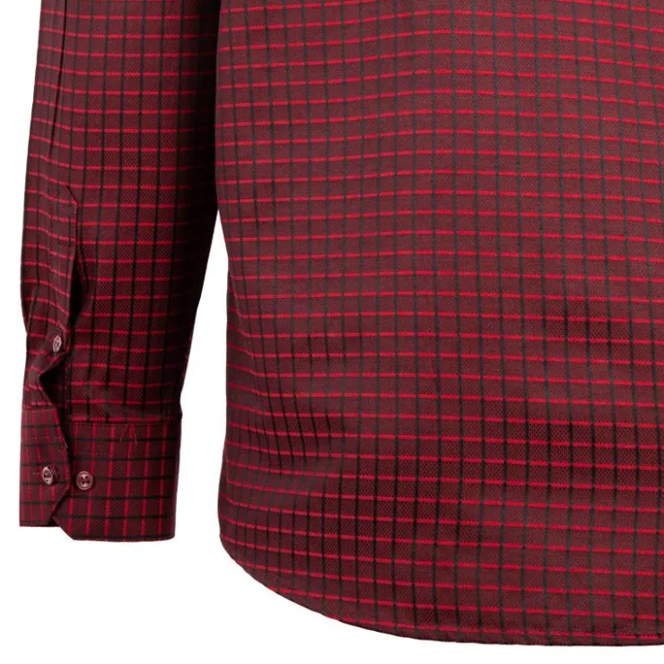BILL TORNADE Chemise à carreaux col 34 regular fit Homme ROUGE Outlet