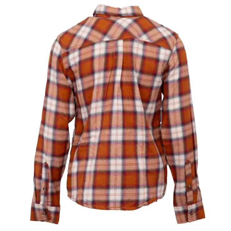 AMERICAN PEOPLE Chemise à carreaux coton Austin Femme ORANGE Best