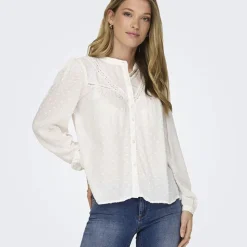 JDY Chemise he manches longues dentelle Femme BLANC Outlet