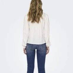 JDY Chemise he manches longues dentelle Femme BLANC Outlet