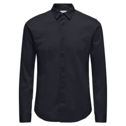 ONLY AND SONS Chemise classique robin coton slim fit Homme BLEU FONCE
