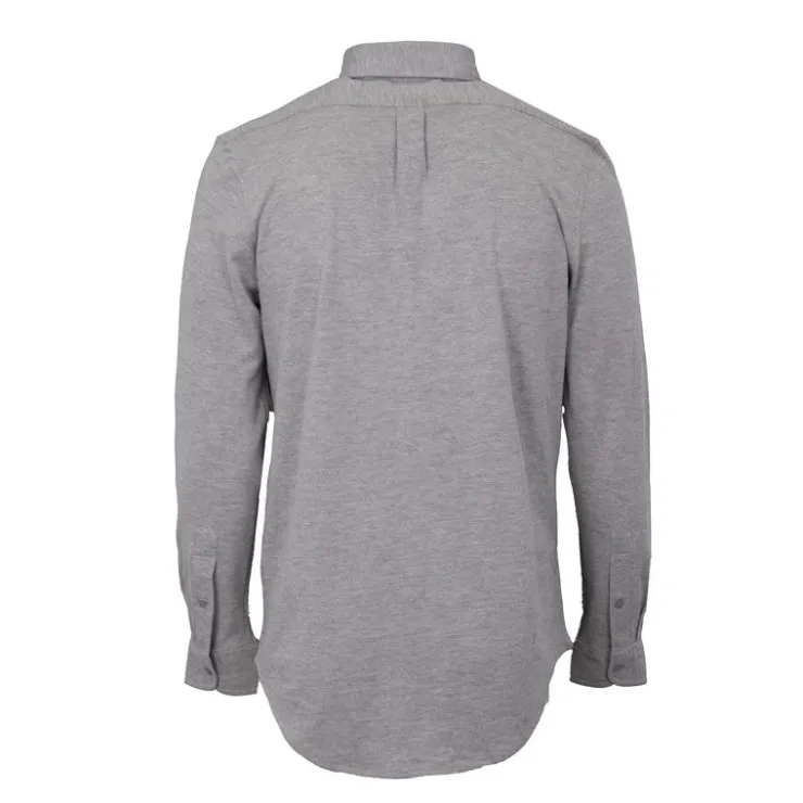 BILL TORNADE Chemise classique tissu chiné en coton Homme GRIS CLAIR