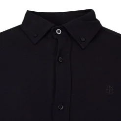 BILL TORNADE Chemise classique tissu chiné en coton Homme NOIR New