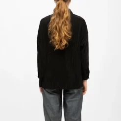 DEELUXE 74 Chemise côtelé velours avec boutons clodette black Femme NOIR Best