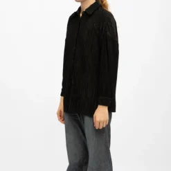 DEELUXE 74 Chemise côtelé velours avec boutons clodette black Femme NOIR Best