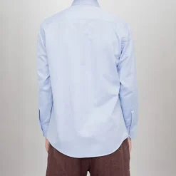 BILL TORNADE Chemise de ville oxford blanche en coton Homme BLEU Discount