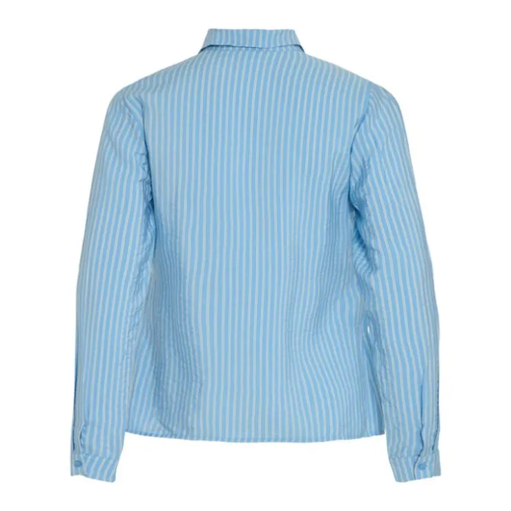 VILA Chemise dogma à rayures à nouer Femme BLEU CLAIR New