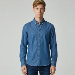 BILL TORNADE Chemise en jeans bill0100 Homme BLEU Clearance