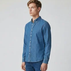 BILL TORNADE Chemise en jeans bill0100 Homme BLEU Clearance
