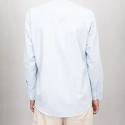 BILL TORNADE Chemise estivale coton col mao Homme BLEU CLAIR Outlet