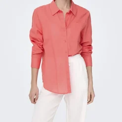 JDY Chemise fluide Kimie regular coton Femme ORANGE Sale