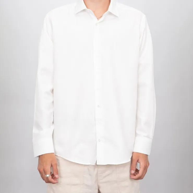 BILL TORNADE Chemise habillée cassé coton Homme BLANC Online