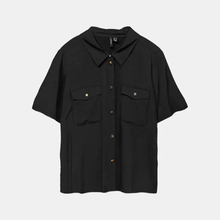 VERO MODA Chemise légère easy e à poches Femme NOIR Discount