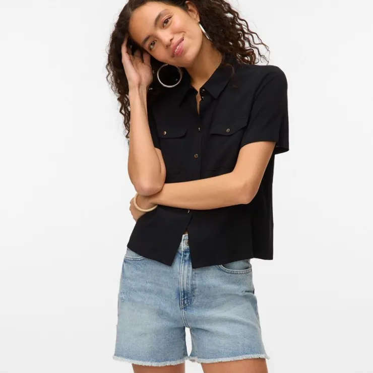 VERO MODA Chemise légère easy e à poches Femme NOIR Discount