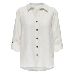 JDY Chemise manches 3/4 Lauren lin 15347163 Femme BLANC ECRU Discount