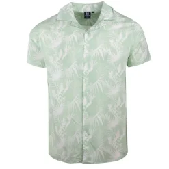 BLAGGIO Chemise manches courtes imprimée tropical en viscose Homme VERT CLAIR Outlet