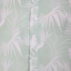BLAGGIO Chemise manches courtes imprimée tropical en viscose Homme VERT CLAIR Outlet