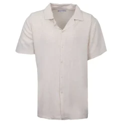 PANAME BROTHERS Chemise manches courtes lin mélangé Homme BEIGE New