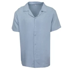 PANAME BROTHERS Chemise manches courtes lin mélangé Homme BLEU CIEL Best