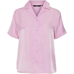 VERO MODA Chemise manches courtes ,décontracté uni Femme ROSE Clearance