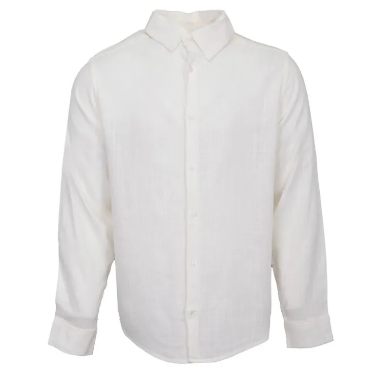 PANAME BROTHERS Chemise manches longues lin mélangé Homme BLANC ECRU Outlet