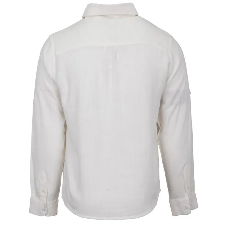 PANAME BROTHERS Chemise manches longues lin mélangé Homme BLANC ECRU Outlet