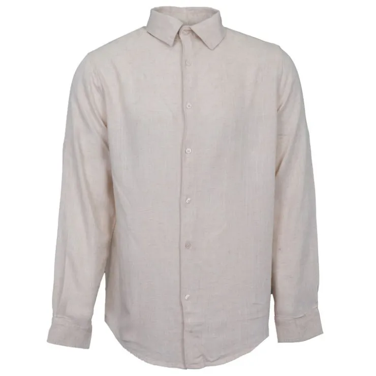 PANAME BROTHERS Chemise manches longues lin mélangé Homme BEIGE Sale