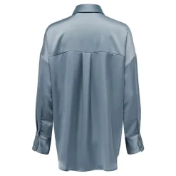 ONLY Chemise Marta effet satiné à manches longues Femme BLEU Discount