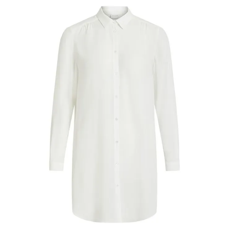 VILA Chemise mi longue Lucy snow white Femme BLANC New