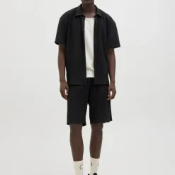 JACK & JONES Chemise sergé manches courtes interlude Homme NOIR Hot