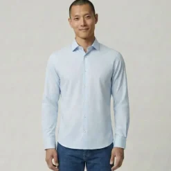 UMBERTO Chemise unie black umb001 reg Homme BLEU CLAIR Discount