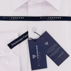 BILL TORNADE Chemise unie col 37 regular fit Homme BLANC Outlet