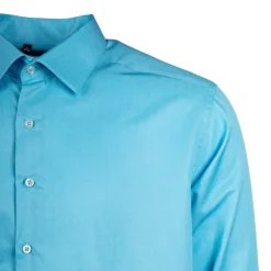 BILL TORNADE Chemise unie col 15 regular fit Homme TURQUOISE Discount